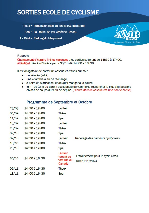 AMB Theux programme - photo 4